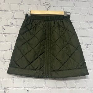 L.L. Bean Girls Quilted Skirt Thermal Olive Green Size Medium